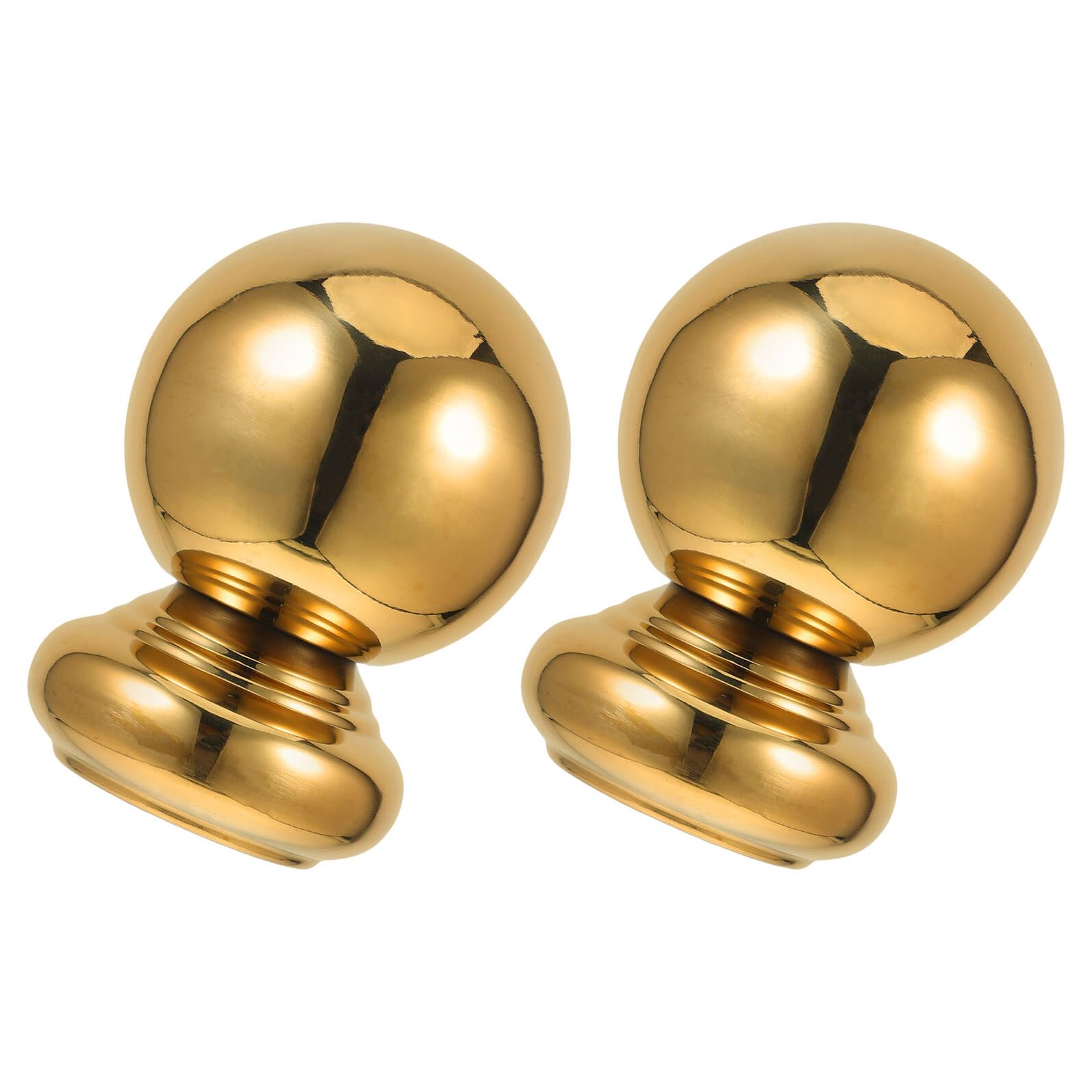 Remates para Postes de Barandilla de Escalera Interior Bolas Redondas de Acero Inoxidable Dorado 32 MM 2 Piezas Tapas Decorativas para Barandas y Postes de Cortina