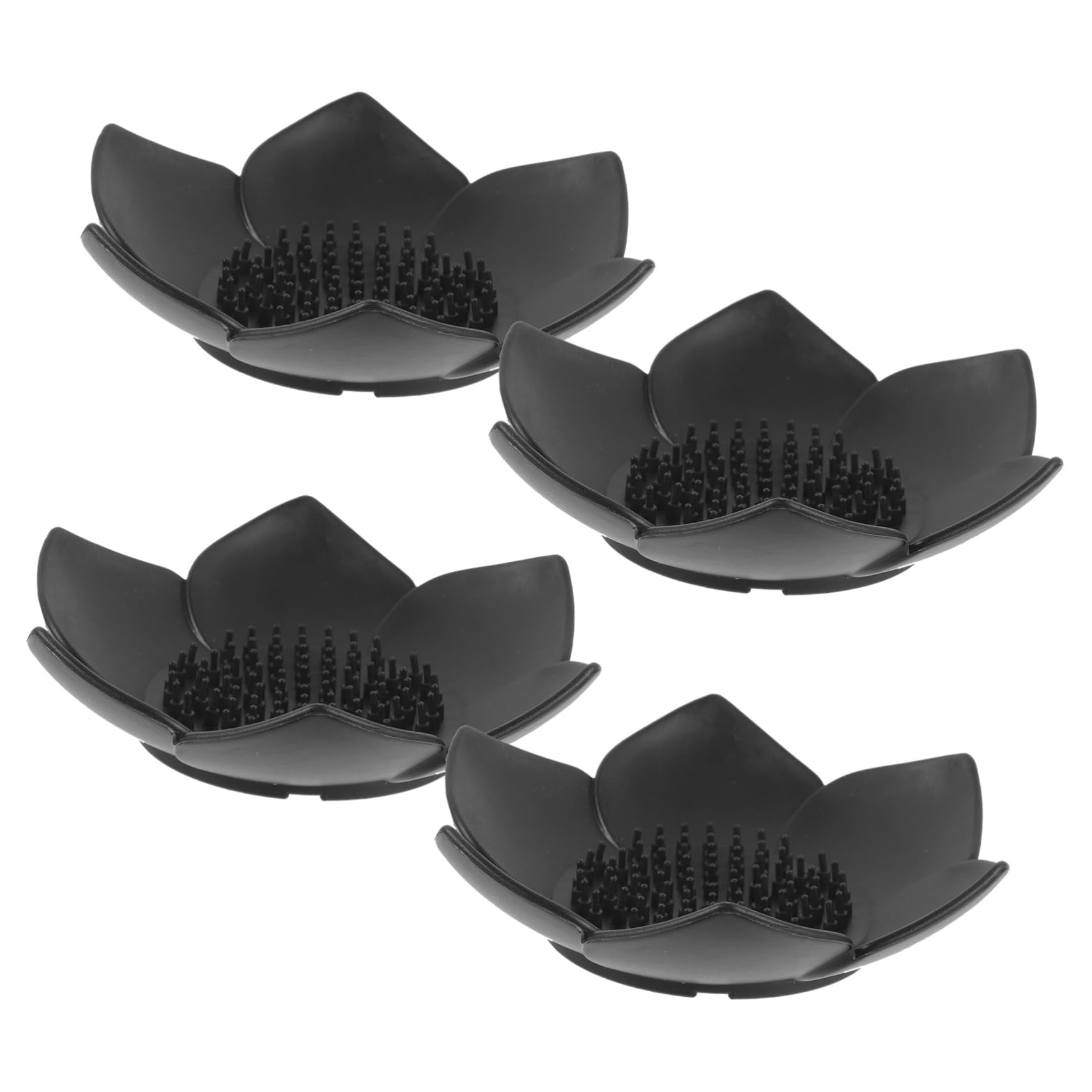 Cabilock Jabonera De Silicona con Drenaje Soporte De Jabón Portátil para Baño Encimera Y Viaje Diseño Antideslizante Y De Limpiar Color Negro 4 Piezas X 5