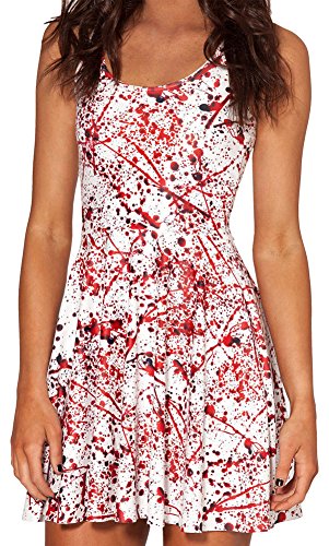 Sister Amy Women's Skull Elastic Sleeveless Breathable Camisole Skater Dress Blood US XXL