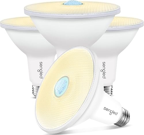 Sengled Bombillas de inundación para exteriores activadas por movimiento, bombillas con sensor de movimiento, luces LED PAR38 para porche con sensor