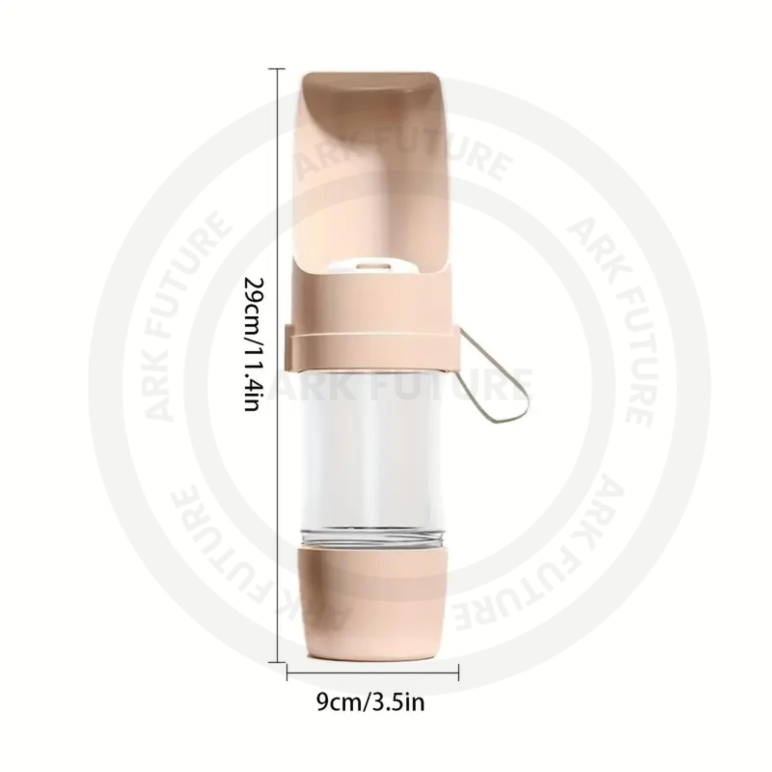 ark future Portable Dog Water Bottle for Travel Walks & Outdoor Use -BPA-Free Pet Drinking Dispenser with Built-In Trough & Carry Strap - Image 2
