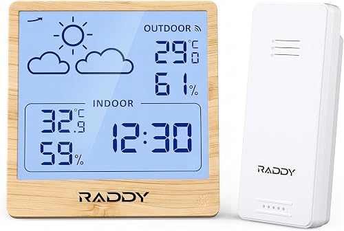 WF-50T Station Météo Sans Fil Thermomètre Hygromètre Intér Raddy