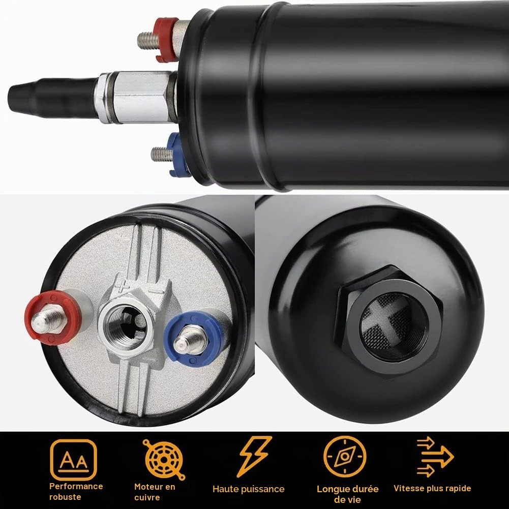 300LPH Pompe à carburant externe universelle Pièces 0580254044 044 E85 compatible avec l'éthanol