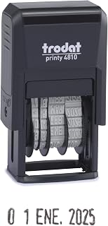 Trodat Printy 4810 Datumsstempel, Spanische Monate, Höhe Datum 3,8 mm, automatische Tinte, Schwarz