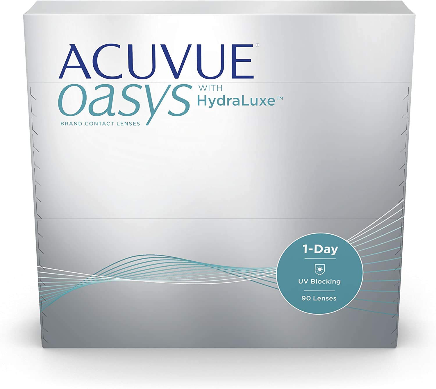 ACUVUE OASYS 1-Day con tecnologia HydraLuxe, Lenti a contatto giornaliere; Visione chiara e nitida e comfort elevato; Protezione UV;-1.75 diottrie; BC 9.0; DIA 14.30; 90 lenti