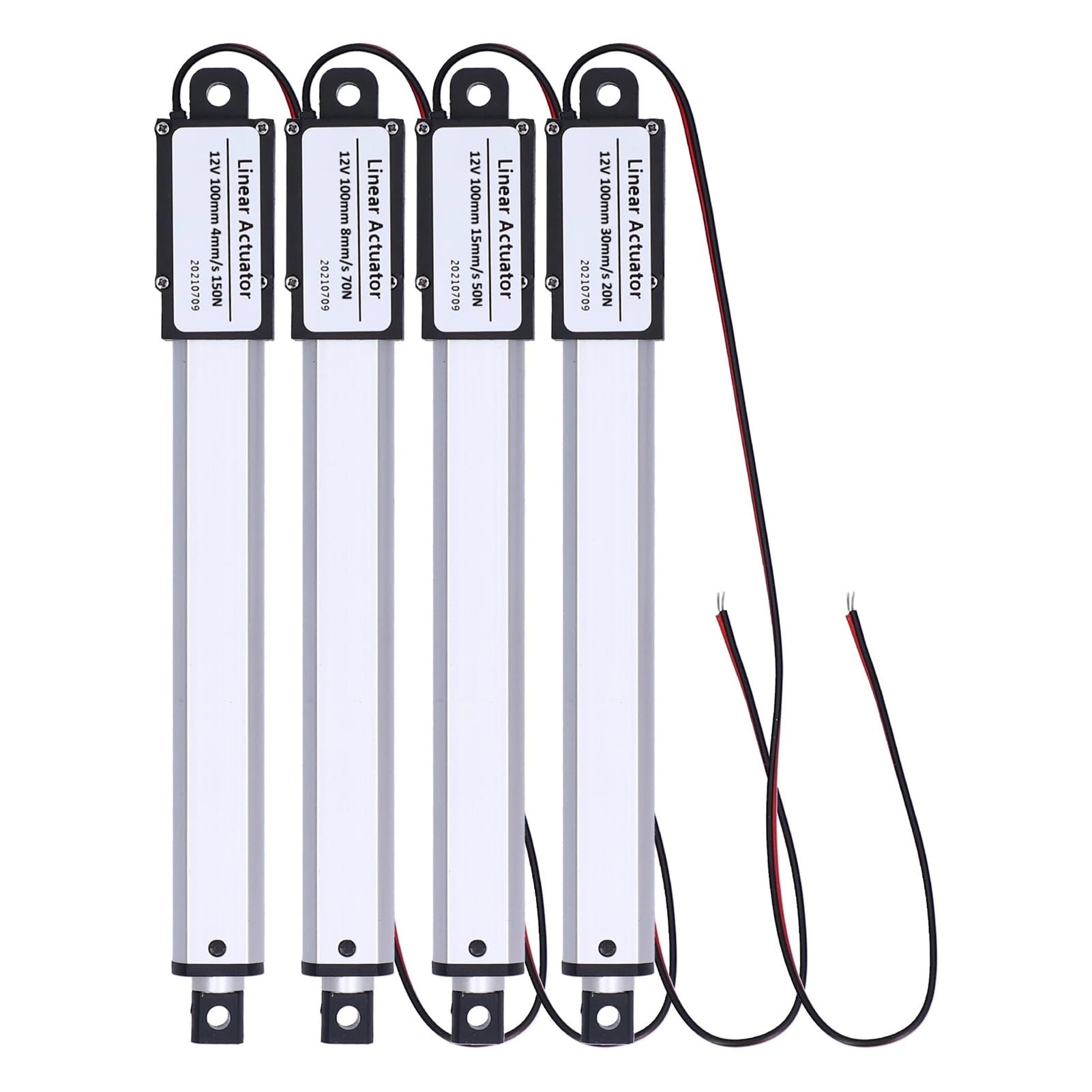 Siłownik liniowy 12 V z wewnętrznym wyłącznikiem krańcowym 100 mm i mini siłownikiem liniowym. (20N)