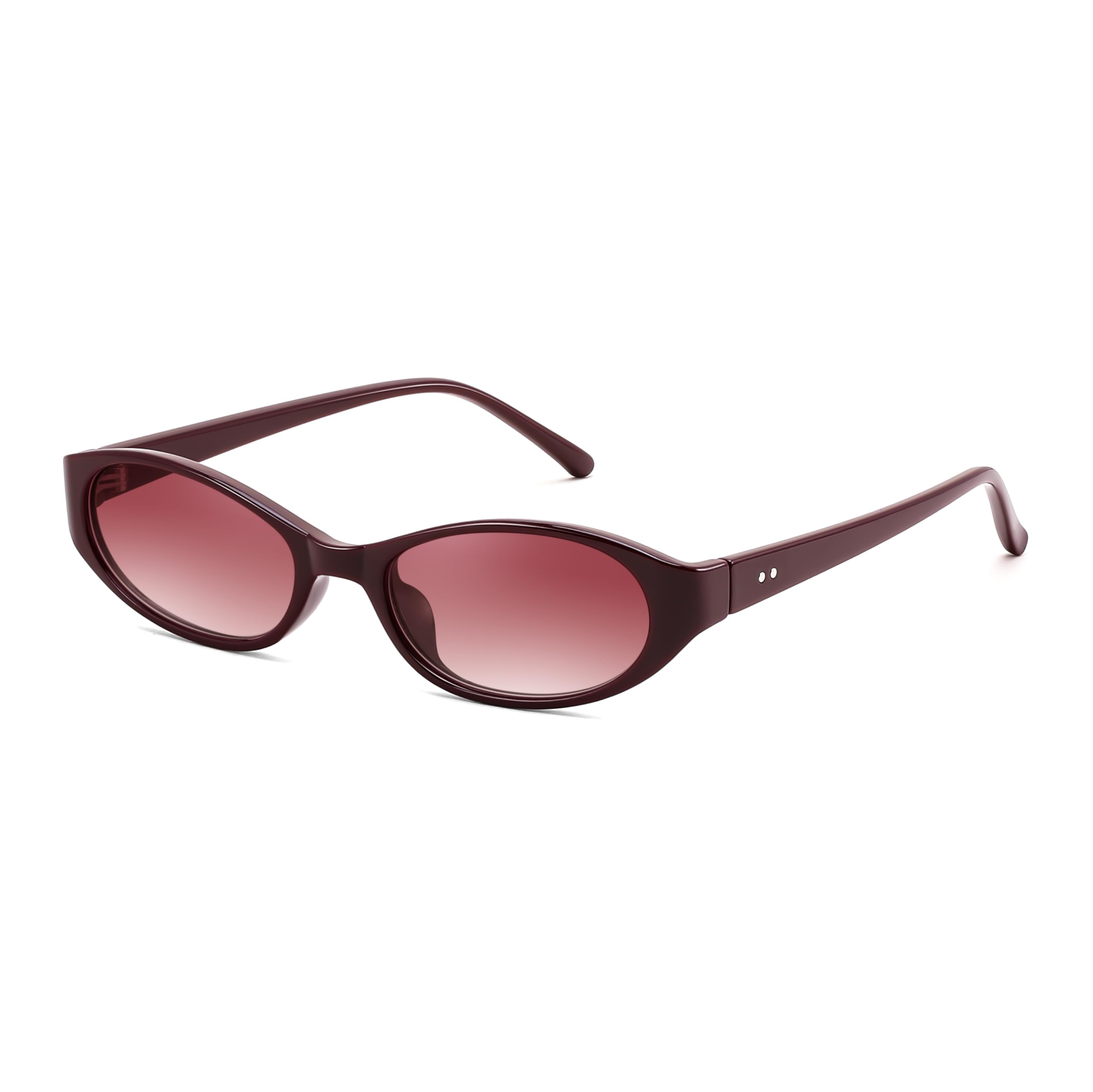 Retro Oval Womens Sunglasses, Trendy Skinny Y2K 90s Small Sunnies