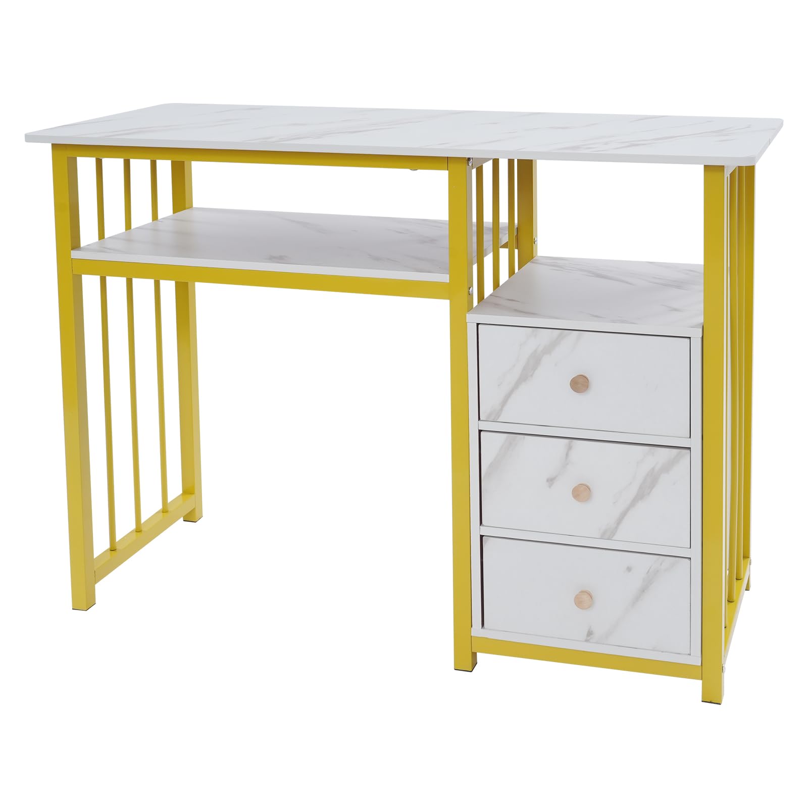 Tavolo per manicure con 3 cassetti, scrivania per unghie 100x40x76 cm, tavolo da studio e da computer, piccolo banco da lavoro per salone di bellezza, home spa e ufficio