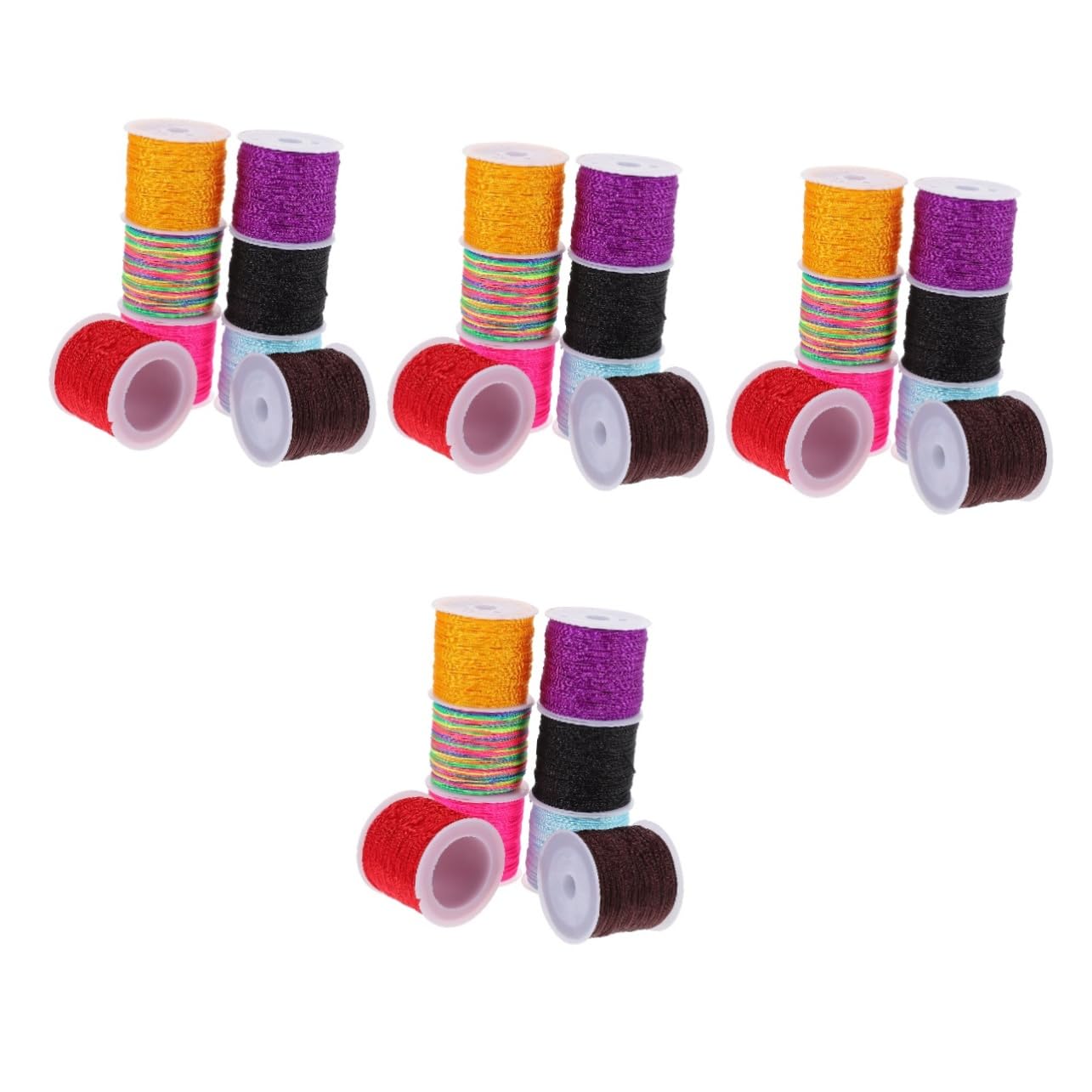 VILLCASE Cuerda Trenzada Enroscarse Kit De Cuentas De Pulsera Rosario Cordón De Pulsera Suministros De Tejer Hilo Usado De Ganchillo Hilo Para Manualidades Nylon 8 Rollos*4