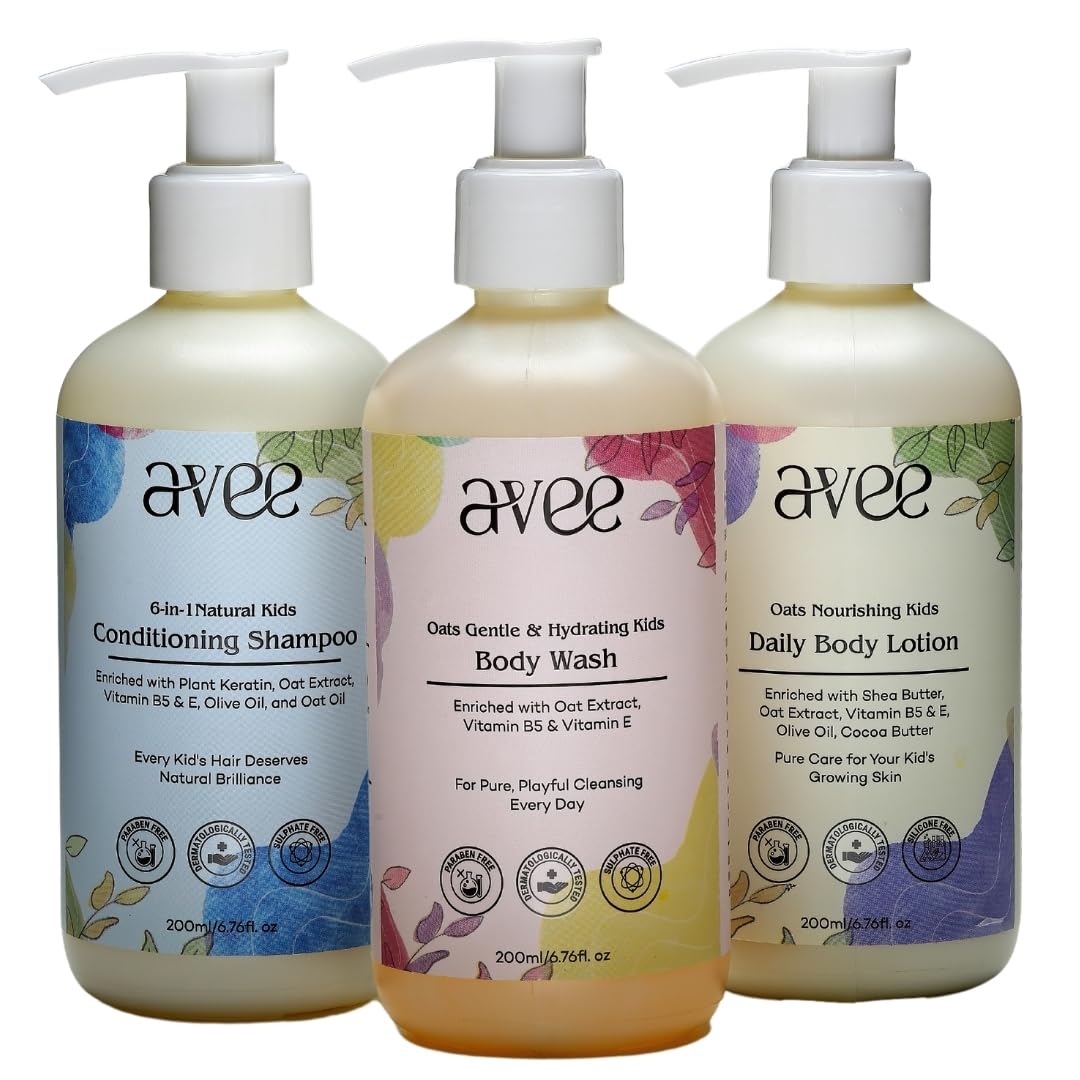 Sponsored Ad - Kids Complete Care for 5 to 12 Years - Shampoo, Wash & Lotion|Combo Kit - Save 10% More|Kids Skincare and Haircare Routine|Enriched with Oats & Multivitamins, No Parabens-Sulphates|(Pack of 3)