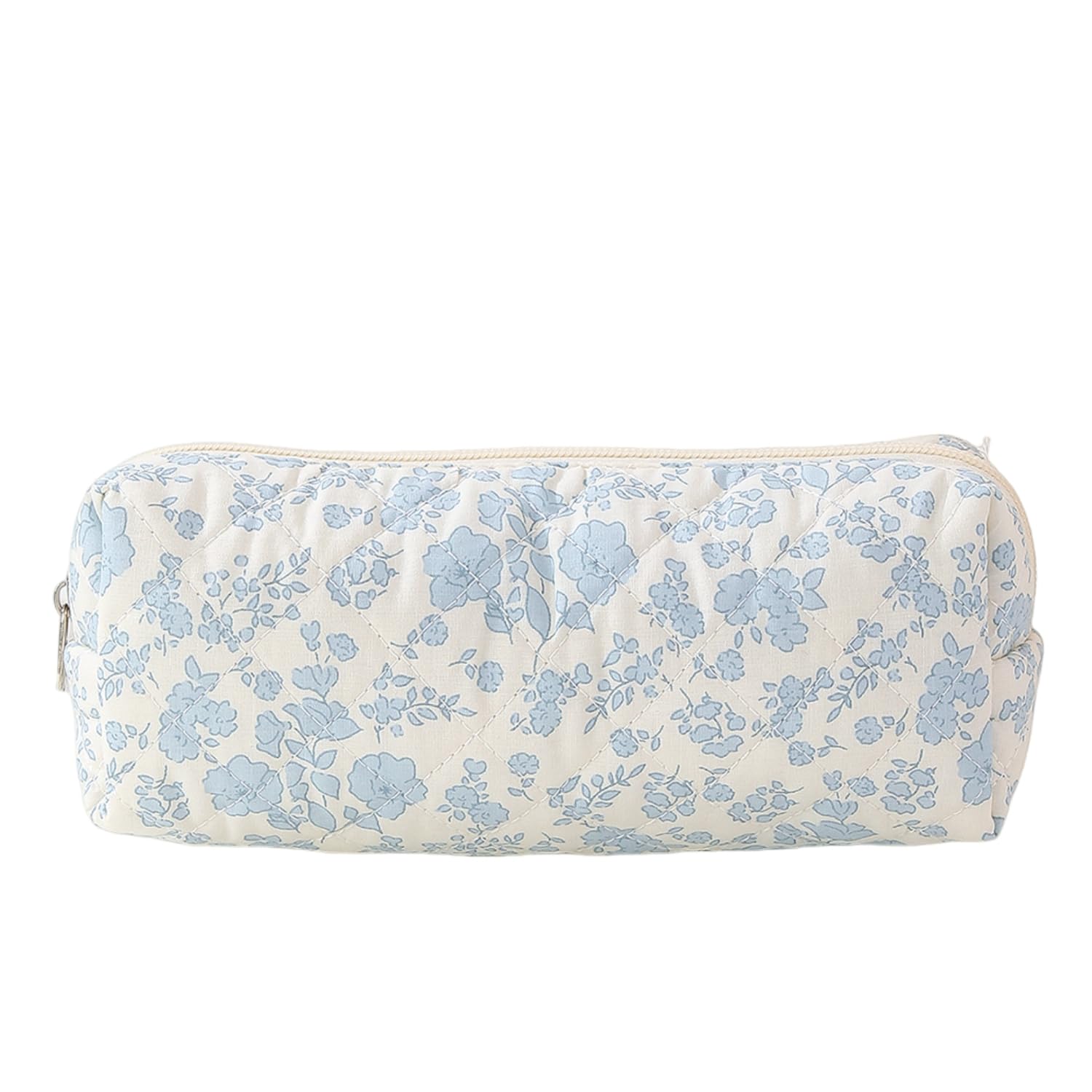SoGhhd Cute Mini Quilted Makeup Bag for Women Travel Cosmetic Bags Lightweight Coquette Aesthetic Floral Toiletry Organizer Case (Floral#01)