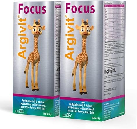 Argivit Focus 2'li Paket Fosfatidilserin, L-arjinin, Multivitamin Ve Multimineral Şurup 150 ml P00643