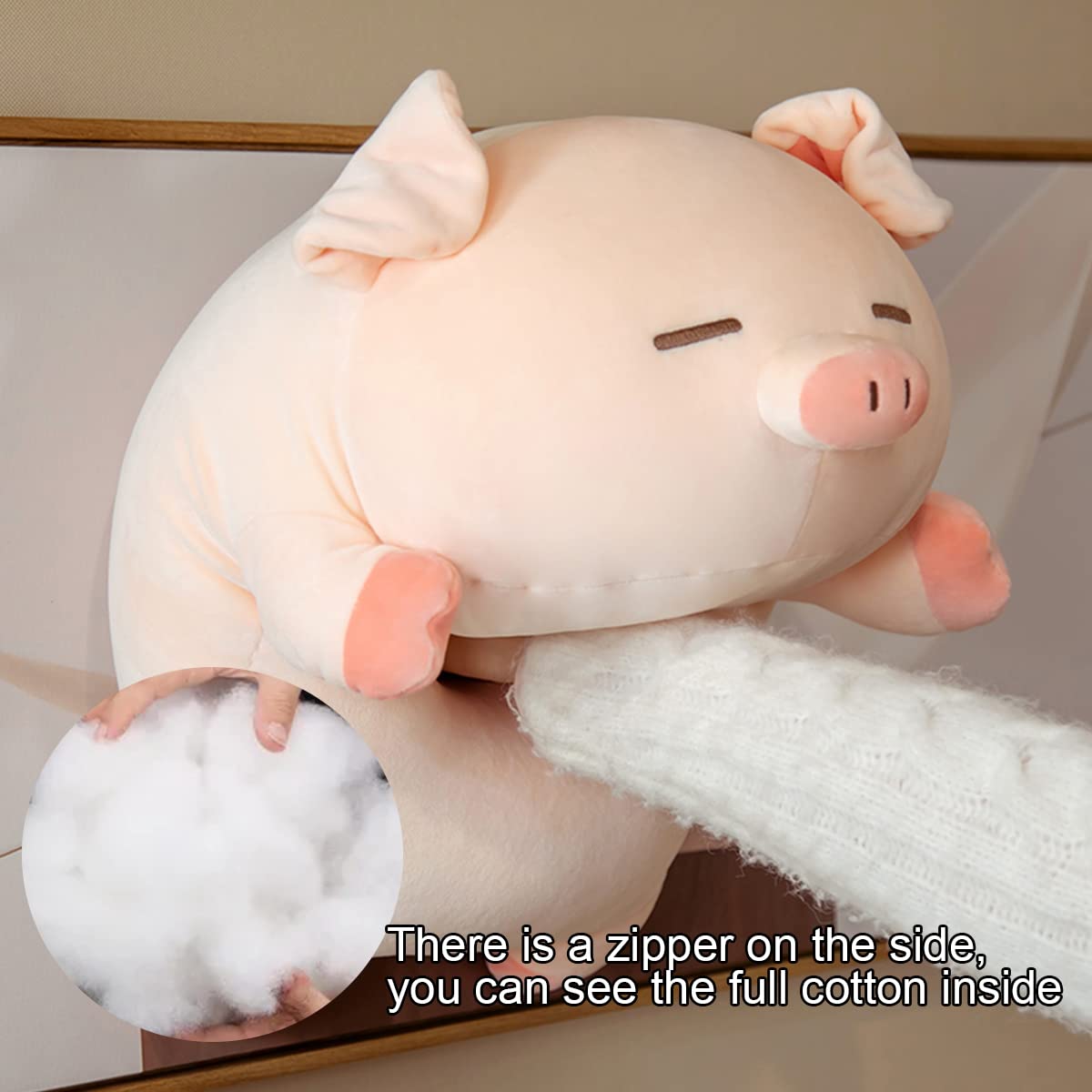 Kekeso Bonitos Juguetes de Peluche de Cerdo, Suave y Gordo Cerdo, Almohada para Abrazar, MuñEco de Animal, CojíN de Juguete, Almohada, Regalos para Niños (60cm/23.62, Big Eyes)