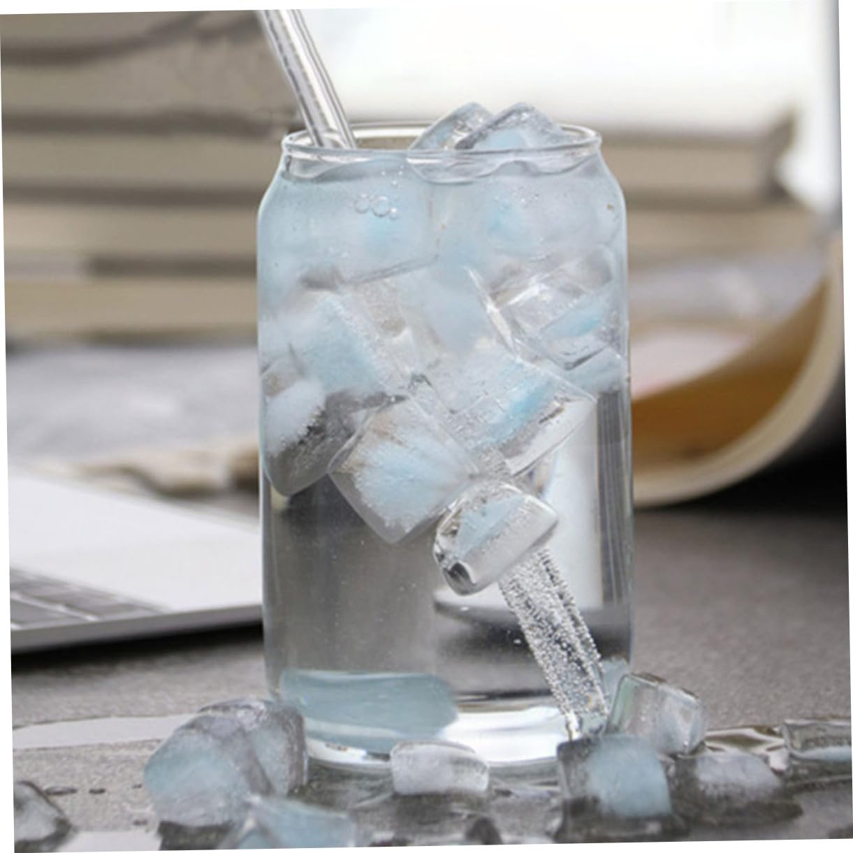 Set Da 4 Bicchieri in Vetro Resistenti Al Calore Coperchio e Cannuccia, Bicchieri Per Tè, Bevanda Calda, Latte, Cocktail, Per Casa e Feste