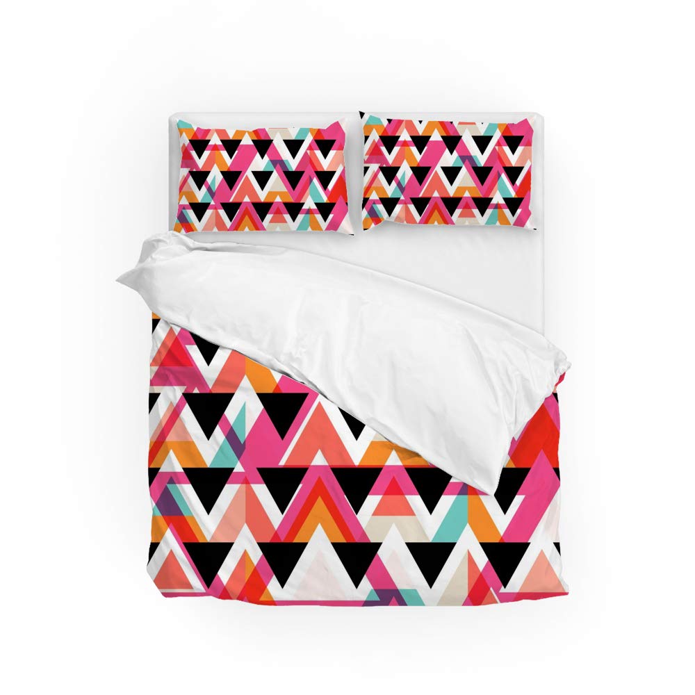 Parure de lit polyester ultra doux et durable motif triangle CHEHONG