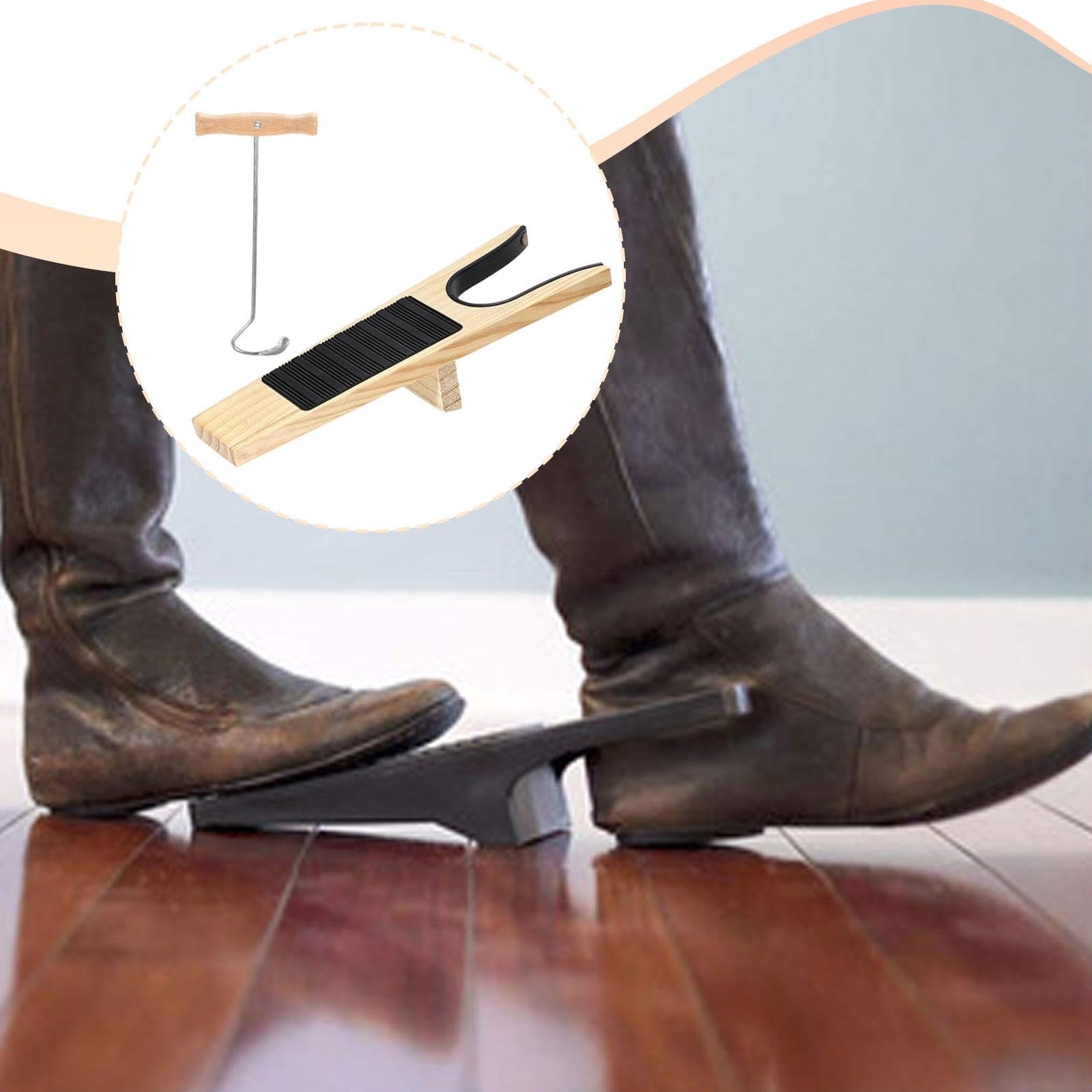 Tira Stivali in Legno Pratico Rimuovi Scarpe Calzascarpe Multifunzione Ampio per Scarpe E Stivali Adatto a Donna Anziani Casa Veicolo