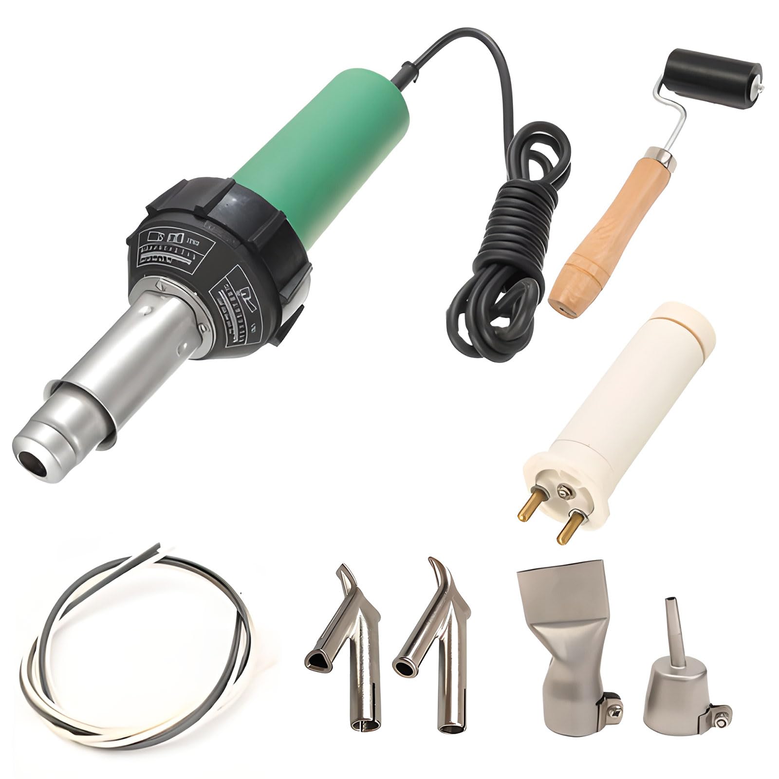 YXYLJOZ Hot Air Plastic Welder Gun, Portable Handheld Welding Kit Soldering Heat Gun for Tarpaulin Banners & PVC Welding