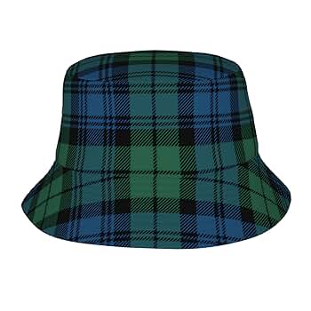 Scottish Plaid Clan Campbell Green Blue Tartan Bucket Hat