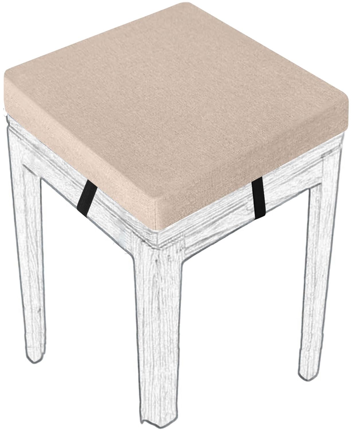 MCNDSI Stools Seat Cushion Square 30/45/35/40/50cm Thick Seat Pad with Ties Anti-Slip Dining Chair Pad with Washable Cover for Indoor,Garden,Kitchen,Bar Chairs,Wooden Chairs(#1,(1pc) 50x50x8cm)