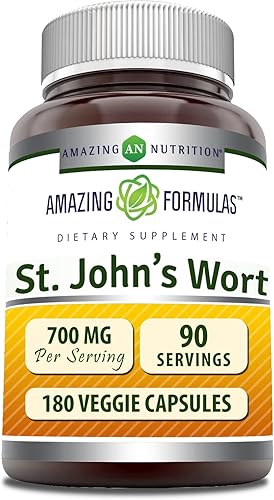 Amazing Formulas St. Johns Wort 700mg per Serving (Hypericum Perforatum) Extract in Every Capsules * Standardized to Contain 0.3% Hypericin - 180