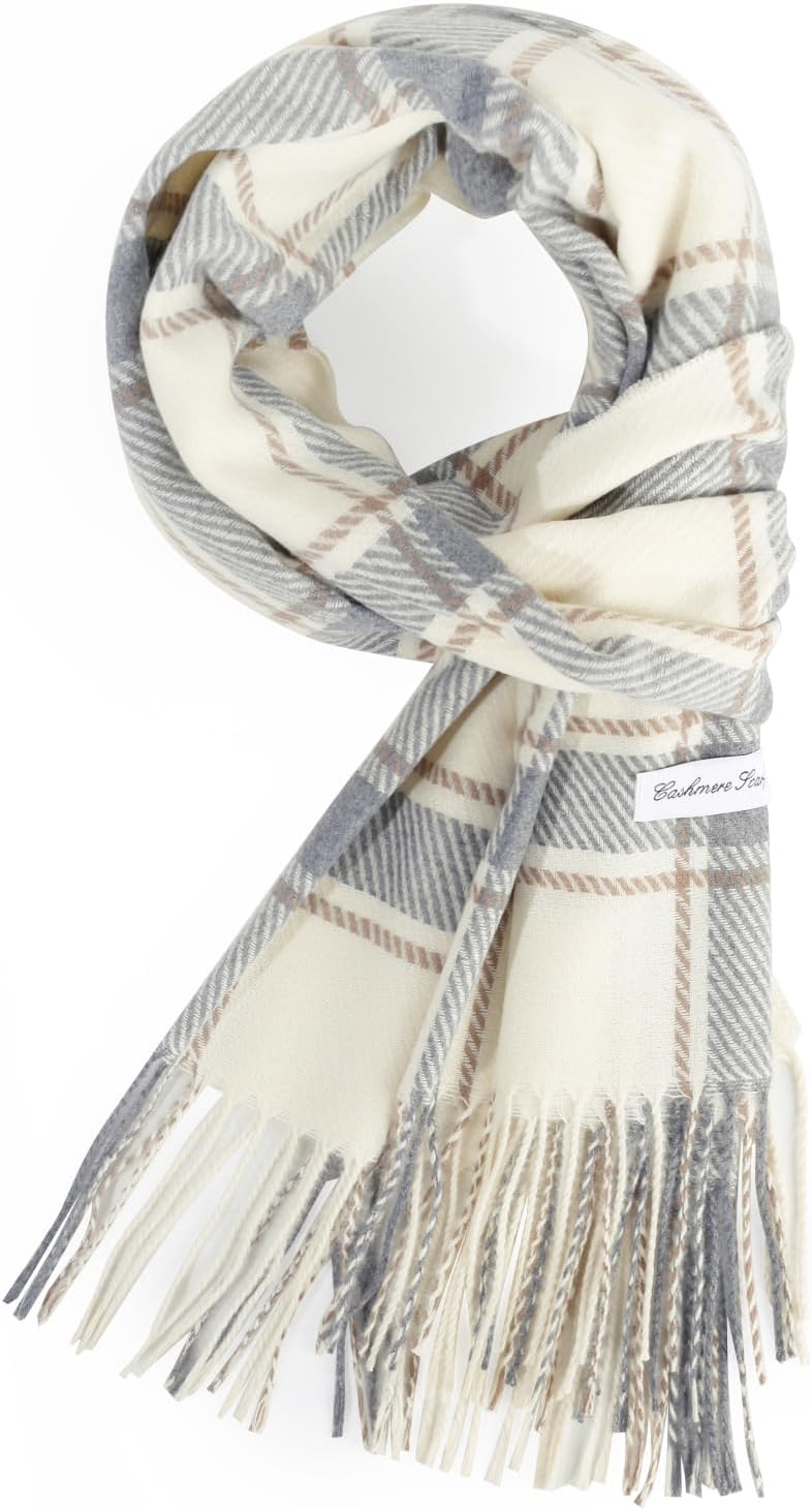 HH HOFNEN Women's Winter Scarf Classic Tassel Plaid Scarf Large Shawl Oversized Scarves Soft Warm Blanket Thick Wraps - Image 2