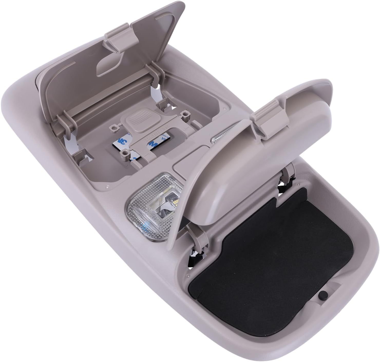 Zcargel Overhead Dome Light Console Storage Compatible with Dodge Ram 1500 2500 3500 1998 1999 2000 2001 2002 Overhead Console with Dome LED Lights & Sunglasses Storage Replaces 55350657