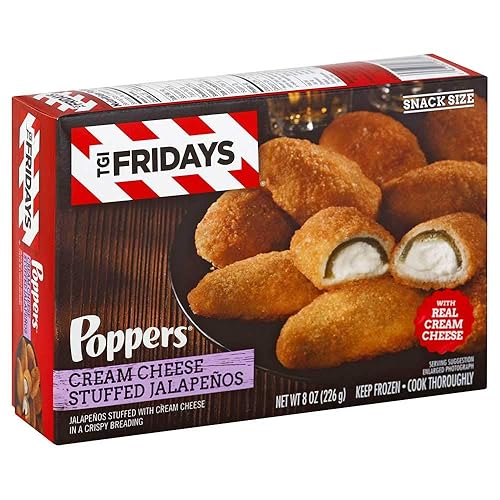 T G I Fridays Popper Crema de queso pelado Jalapeno, 8 oz 8 por funda.
