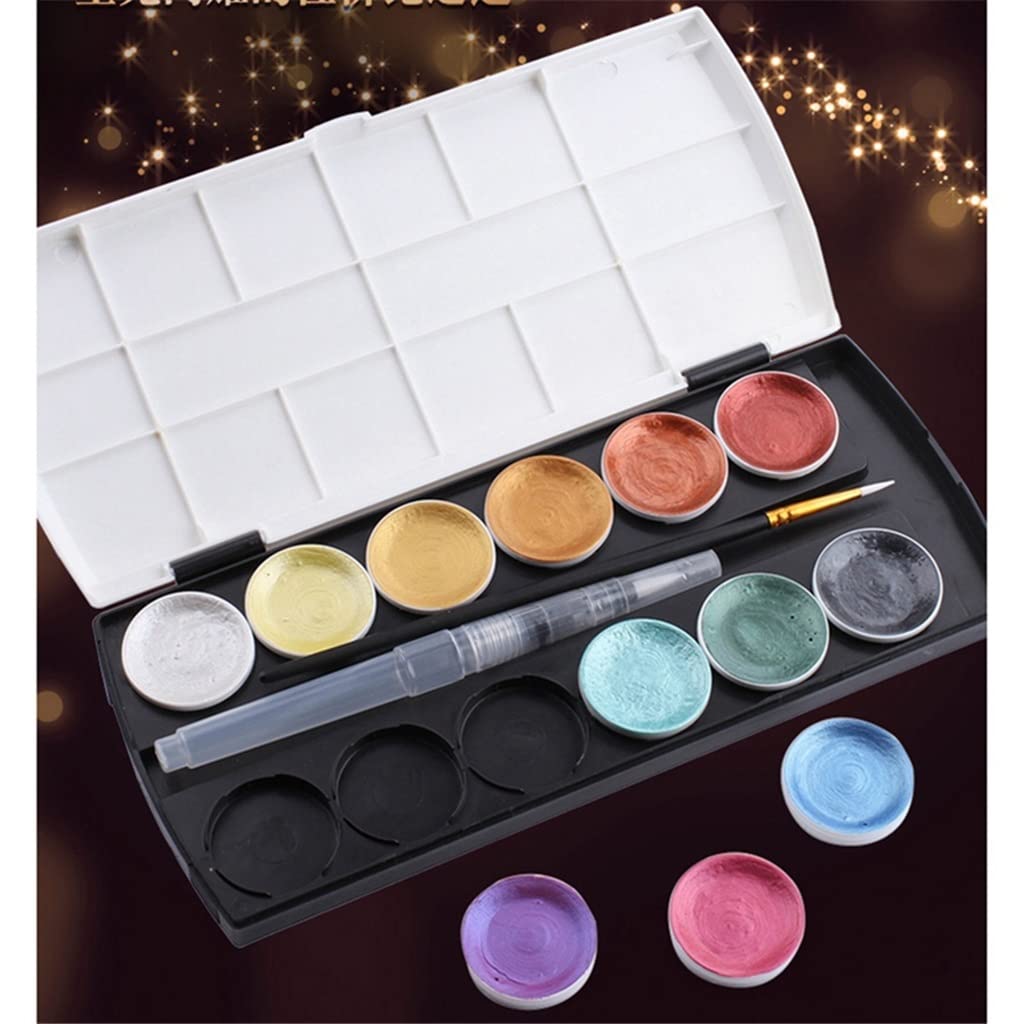 Aquarellfarben-Set mit 12 festen Farben, Kunstmalpigmente für MalbücherAquarellfarben-Set mit 12 festen Farben, Kunstmalpigmente für Malbücher