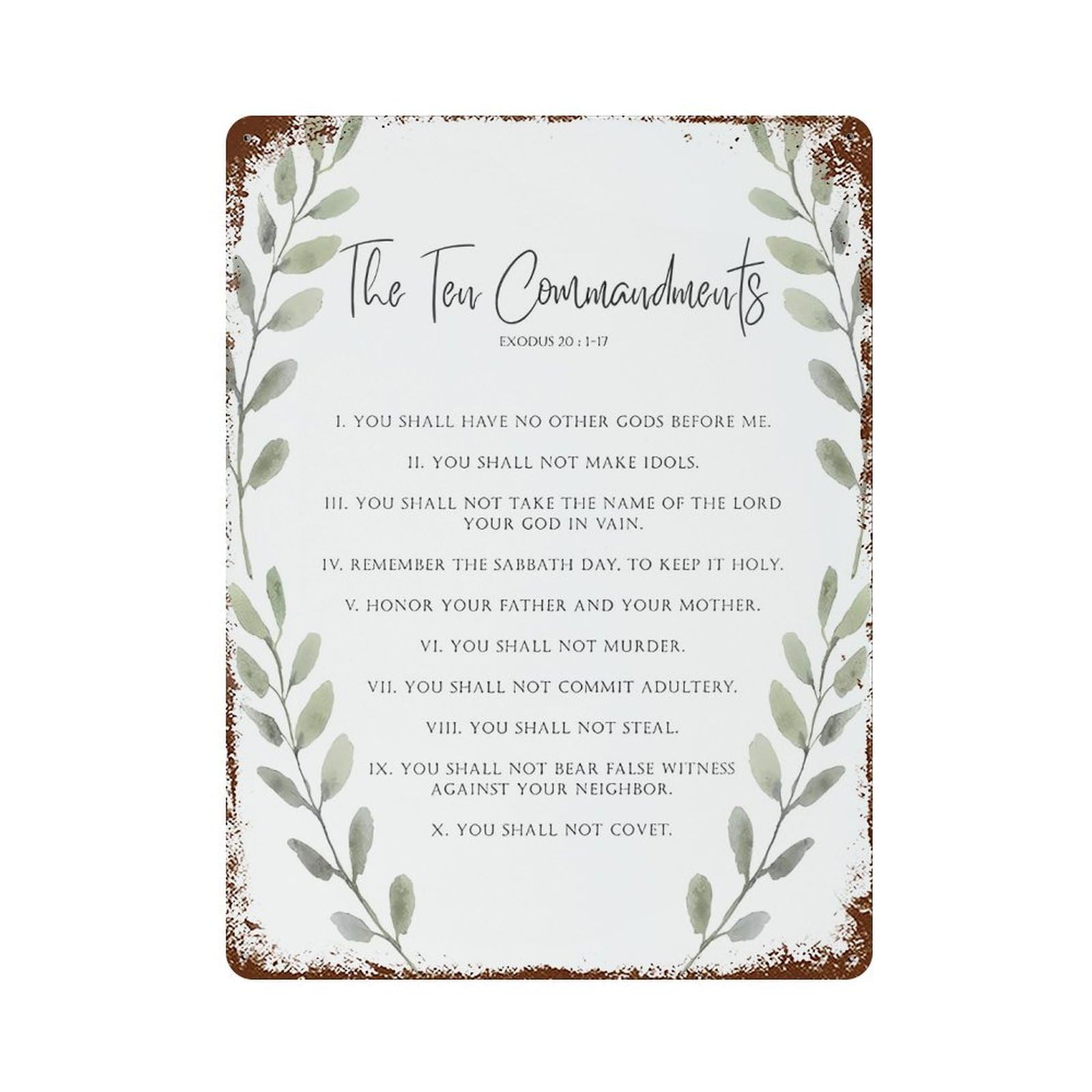 xiaoxiaoshen 10 Commandments Prayer Scripture Wall Decor Art Metal Tin Poster Modern Home Decor Art Home Bar Shop Decorations Vintage Sign 40x30cm