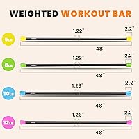 Vista 6 de LIONSCOOL Workout Weighted Bar,Padded Exercise Weight Bar, Solid Steel Stretching weighted bar set for Body Sculpting, Physical Therapy,Body Toning