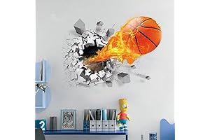 U-Shark Fire Basketball Fat Head 3D Wall Decal