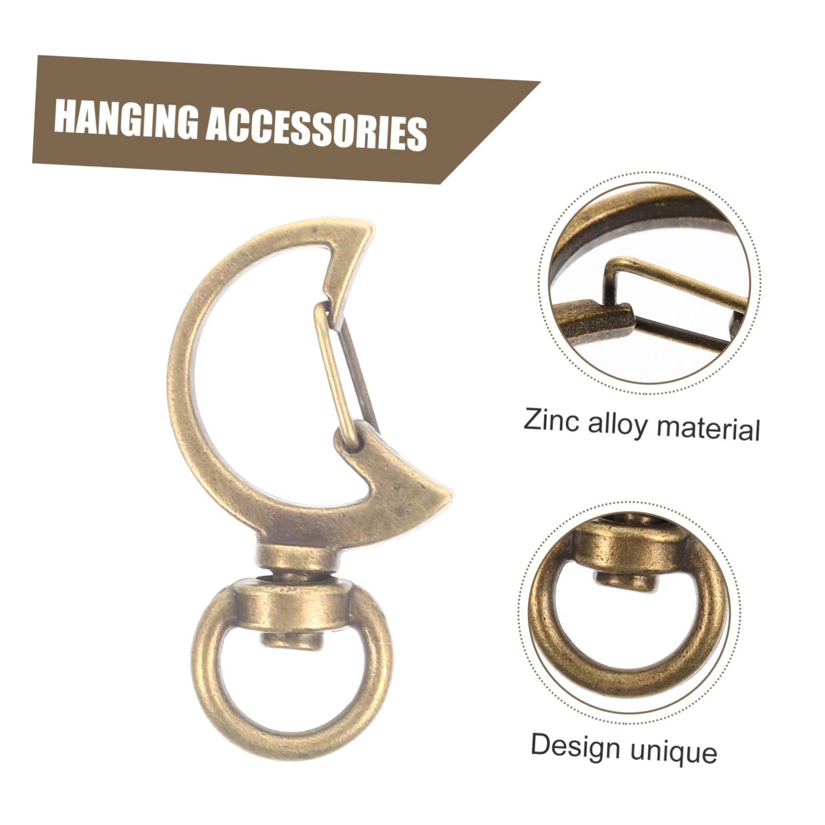 ARTIBETTER 5 Set Portachiavi Con Moschettone Girevole Per Fai Da Te Accessori Ciondolo Per Borse E Crafting Resistente E Pratico Non Deforma Per Creazioni Uniche 10 Pezzi*5