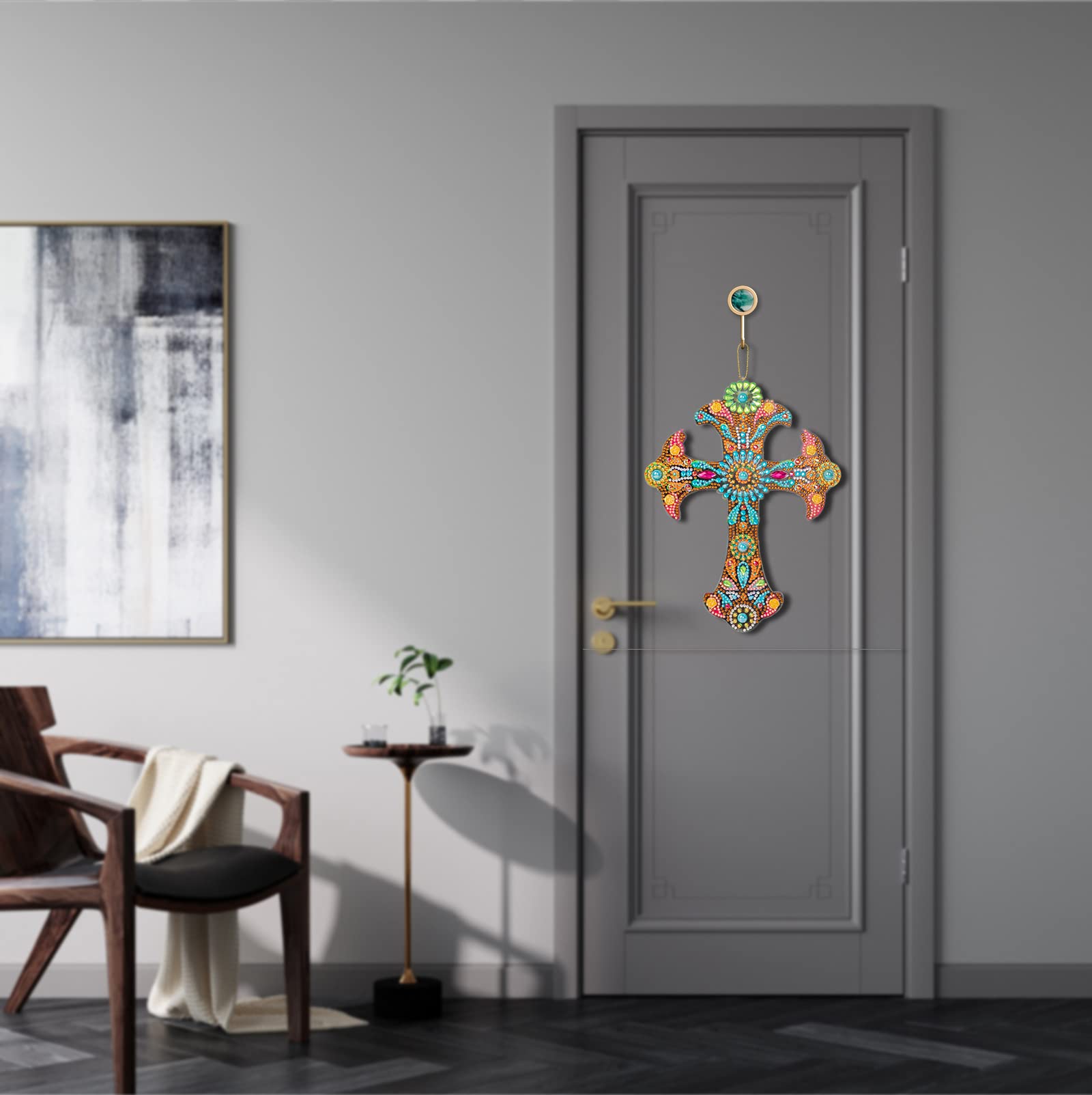 DCIDBEI || Diamond Painting Crocifisso da parete || 17cm*25cm|| croce con pittura diamante perline artigianato cristallo || Decorazione da appendere alla parete della religione di Gesù