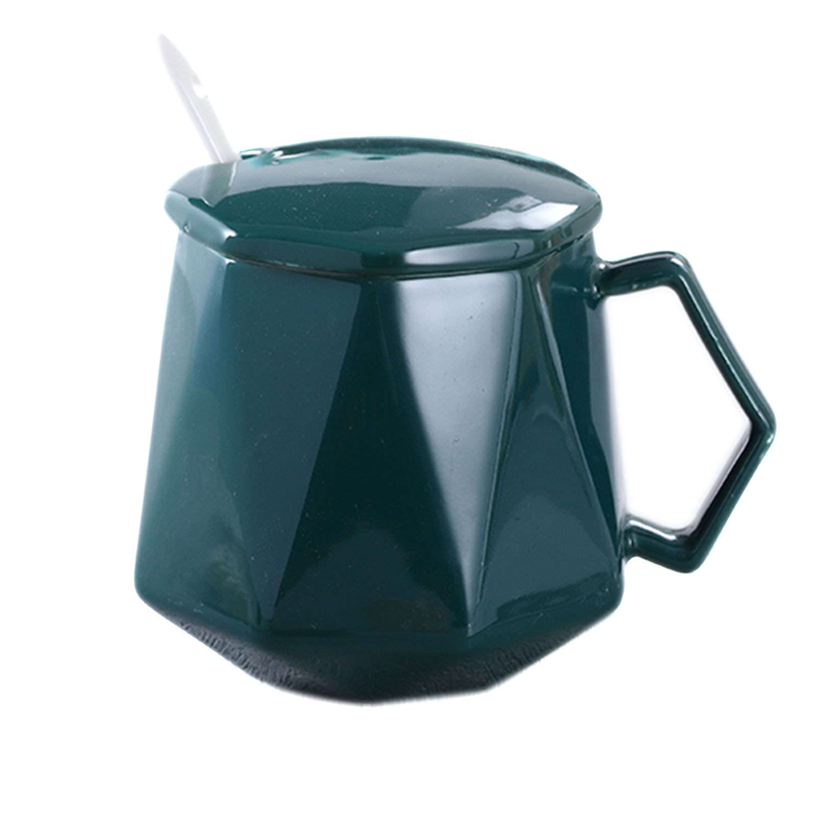 pojemnik na cukier， Słoiki na przyprawy, Cukiernica w kształcie kubka z pokrywką, Słoik do przechowywania, Cukiernica porcelanowa z łyżeczką, Garnek na sól,(Black)