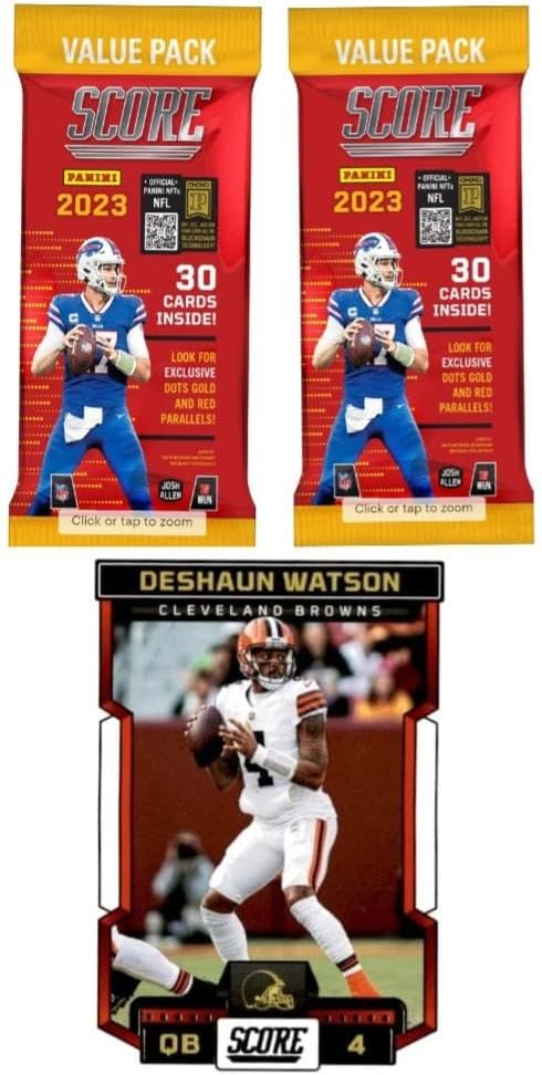 2023 Panini Score Football 2 Pack Fat Value Pack 30 Cards Each 60 Total w 2023 Score Cleveland Browns Team Set Gift Pack