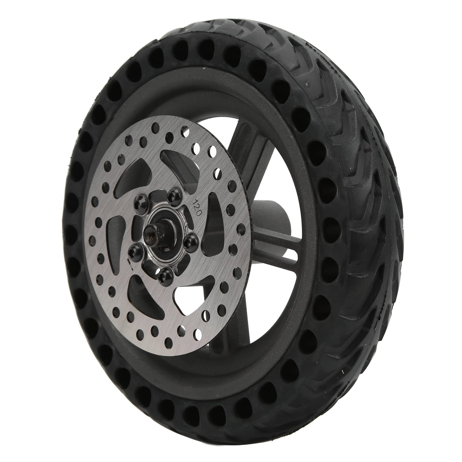 Neumático Sólido M365, Conjunto de Rueda Trasera de Scooter Eléctrico, Neumático de Panal de Cubo de 8,5 Pulgadas, Juego de Disco de Freno de 120 Mm para M365