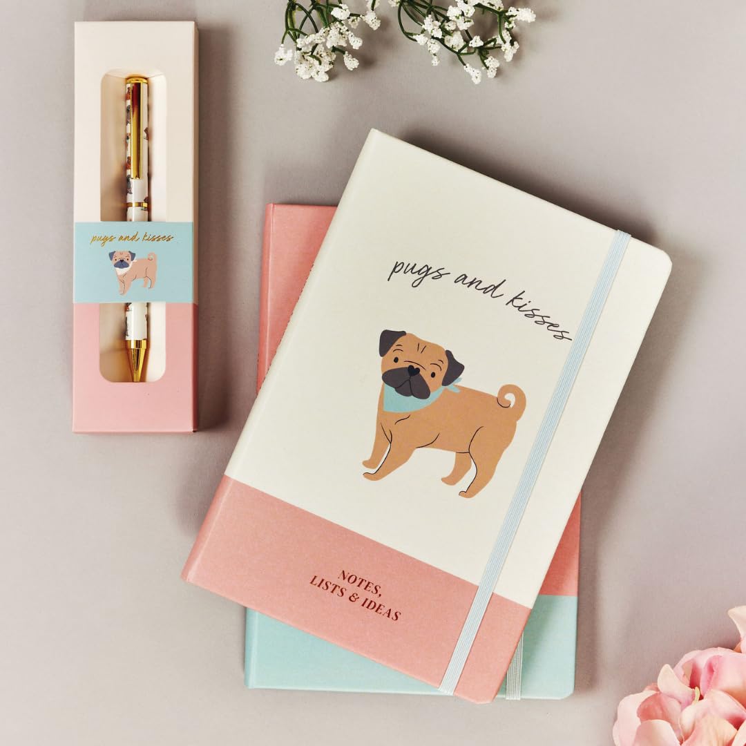 Gifts for Dog Lovers, Stationery Gift Set with Dogs On Gifts for Dog Lovers, Gift Sets for Women and Girls, Scripted Moments (Pug Gift Set)