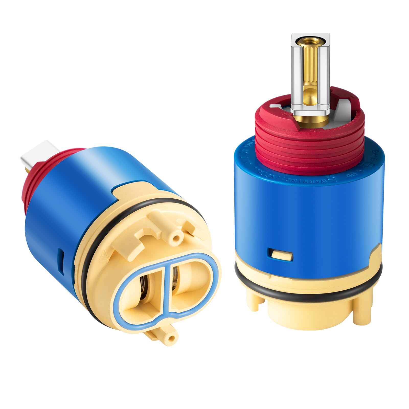 Photo 1 of (1Pack) JH02BJ HL-40 Shower Cartridge Replacement,40mm Ceramic Pressure Balance Cartridge,for Tub and Shower Faucet Valve,Blue, Red