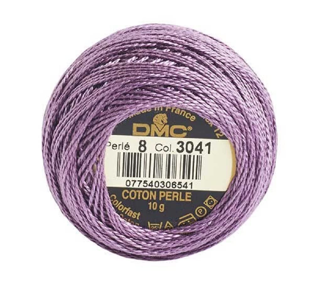 Dmc Pearl Cotton Ball Size 8 87Yd-Medium Antique Violet White