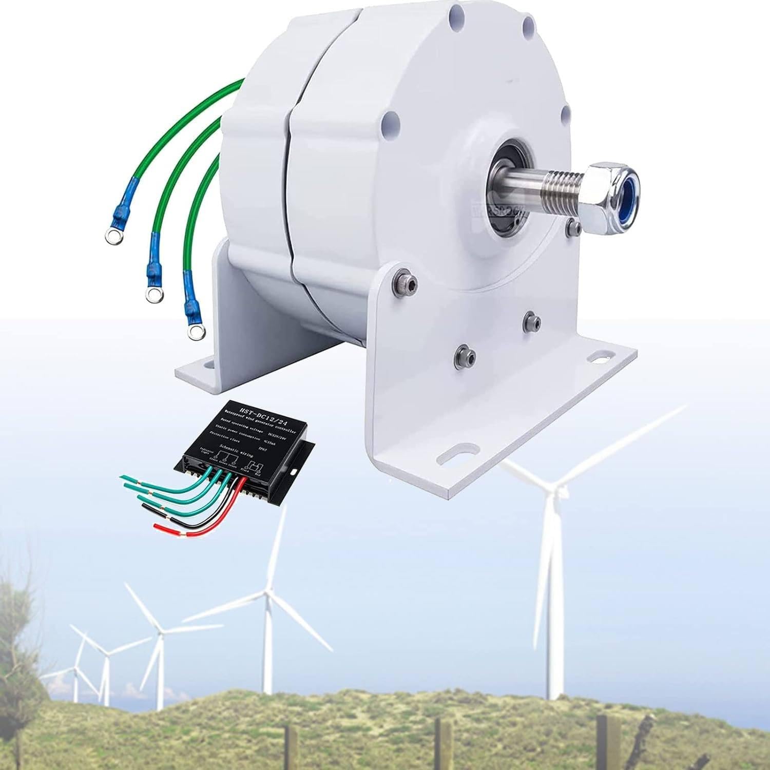 Generator wiatrowy 10 kW z magnesem trwałym bez przekładni, 12 V/24 V/48 V do użytku domowego poza siecią.