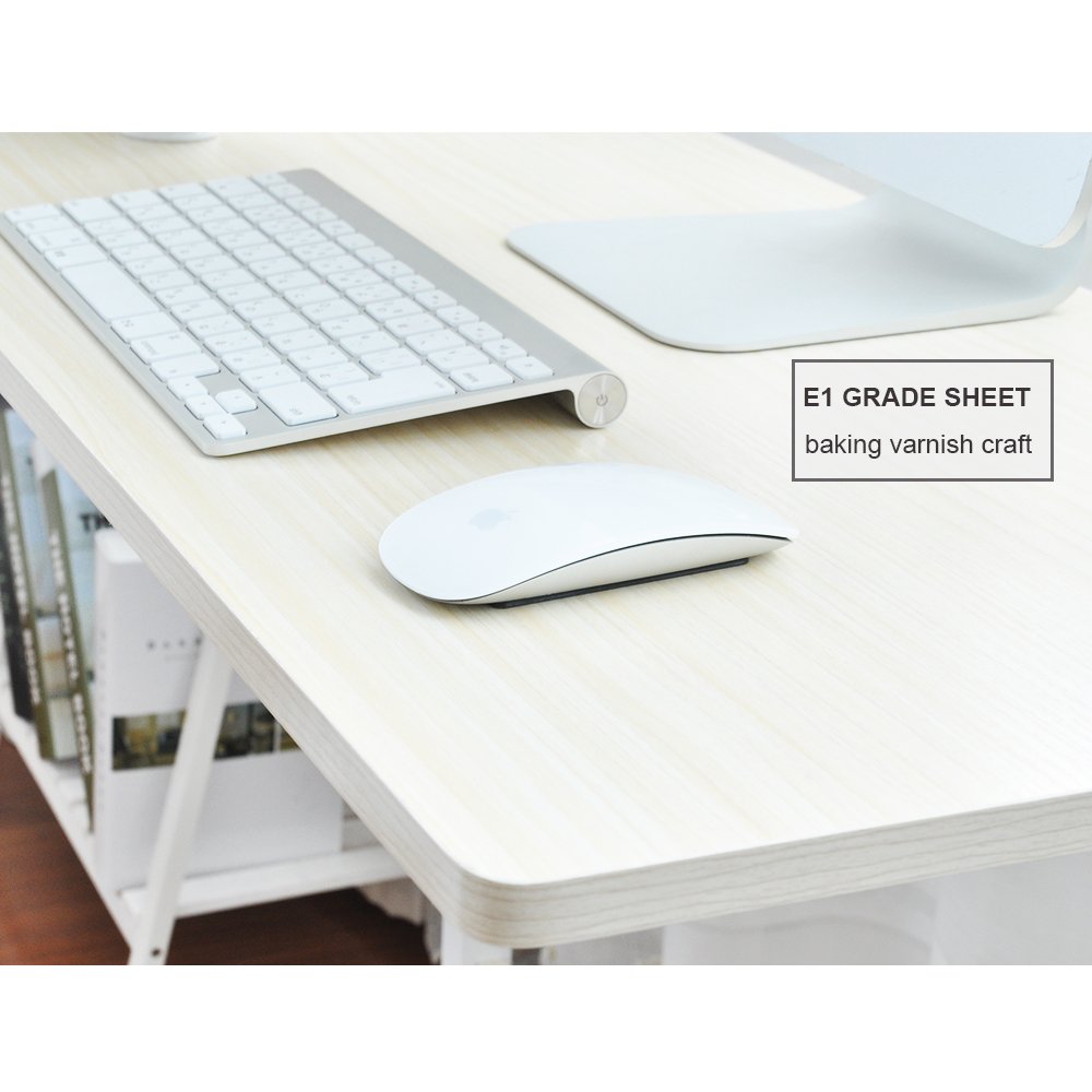 DlandHome 60 x 40 cm Tavolino Computer con Tavolino Regolabile in Altezza a Rulli con 4 Rotelle Bloccabili per Ufficio Camera da Letto,con Slot per Tablet, Acero