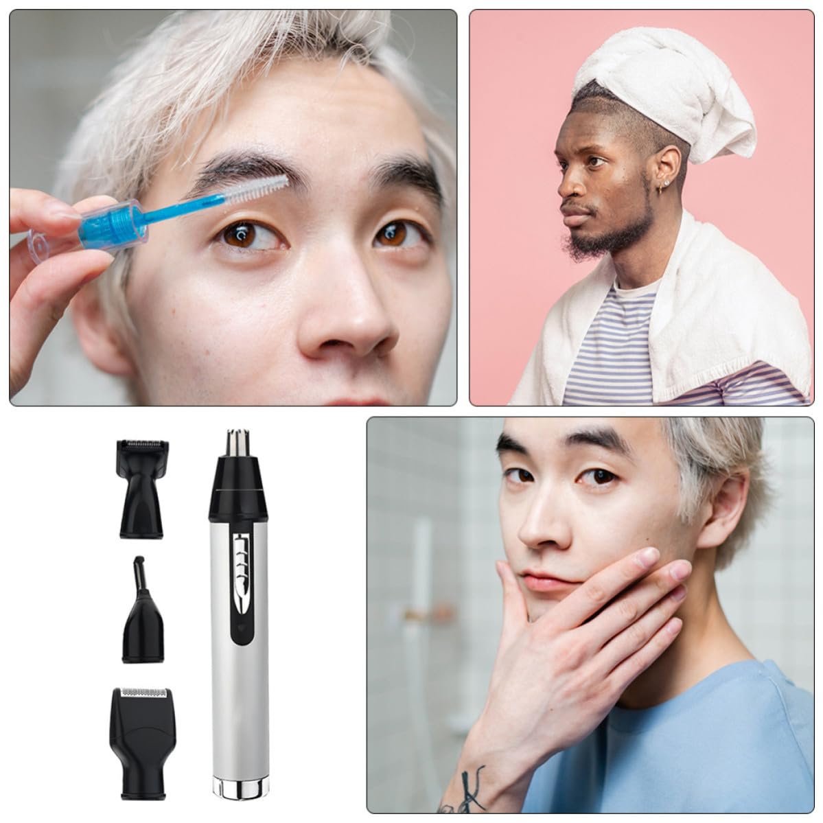 Recortadora de Vello Nasal Recargable para Nariz, Orejas y Cejas