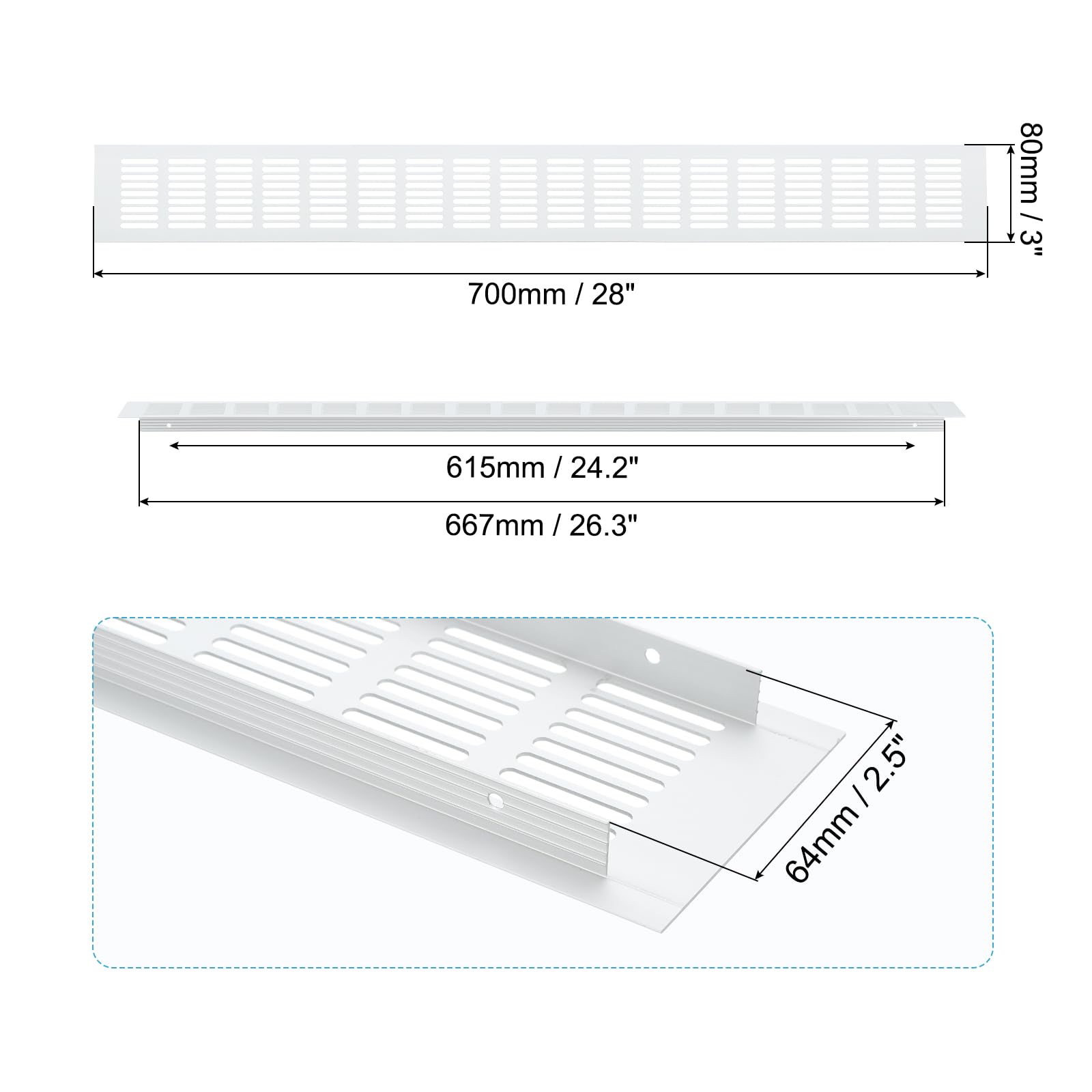 PATIKIL 28 x 3 Inch Door Air Vent Cover - Image 2