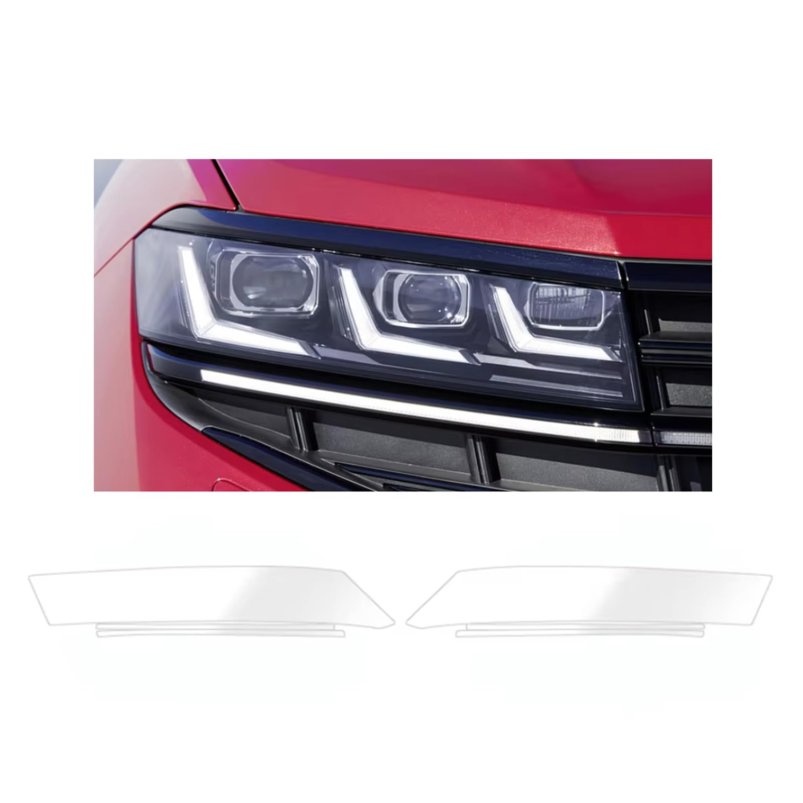 Headlight Film for VW Touareg R-line 2019-2025, 1Set Transparent/Smoke Black Car Headlight TPU Protective Film