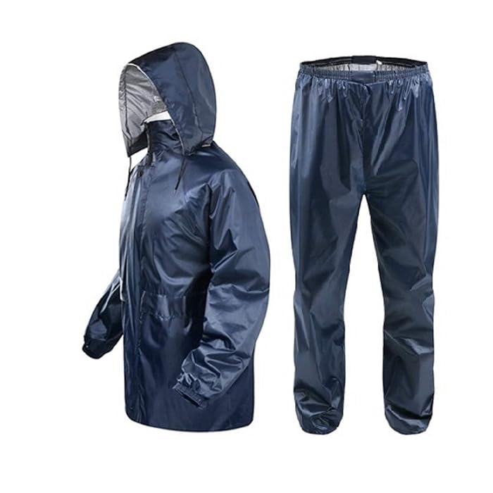 Double Layer Raincoat Rainsuit (Blue 