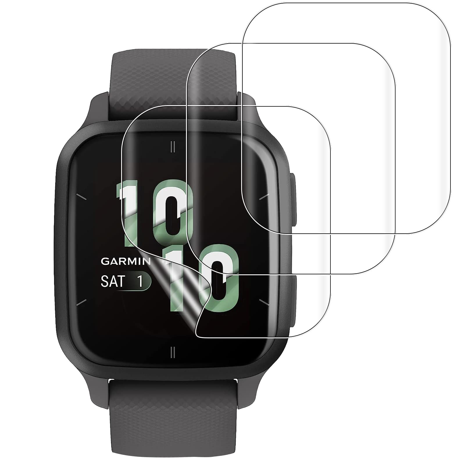 Youniker Lot De 6 Films De Protection D'écran Pour Garmin Venu SQ Smartwatch Film De Protection D'écran Crystal Clear HD Anti-rayures