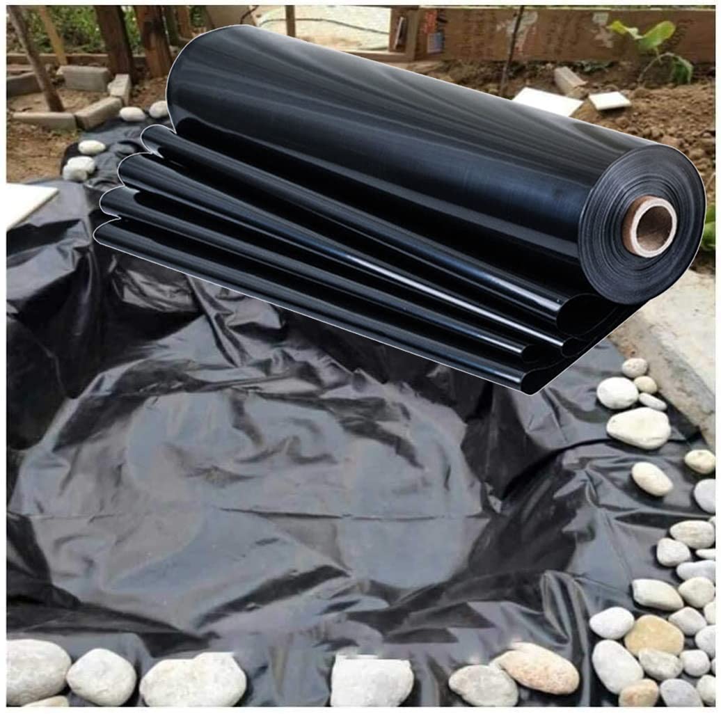 HDPE Pond Liner, 0.2mm Pond Skins for Fish Ponds, Water Features, Fountains, Waterfall and Water Gardens, Black Impermeable Film (Color : B15, Size : 1x12m/3.3x39.4ft)