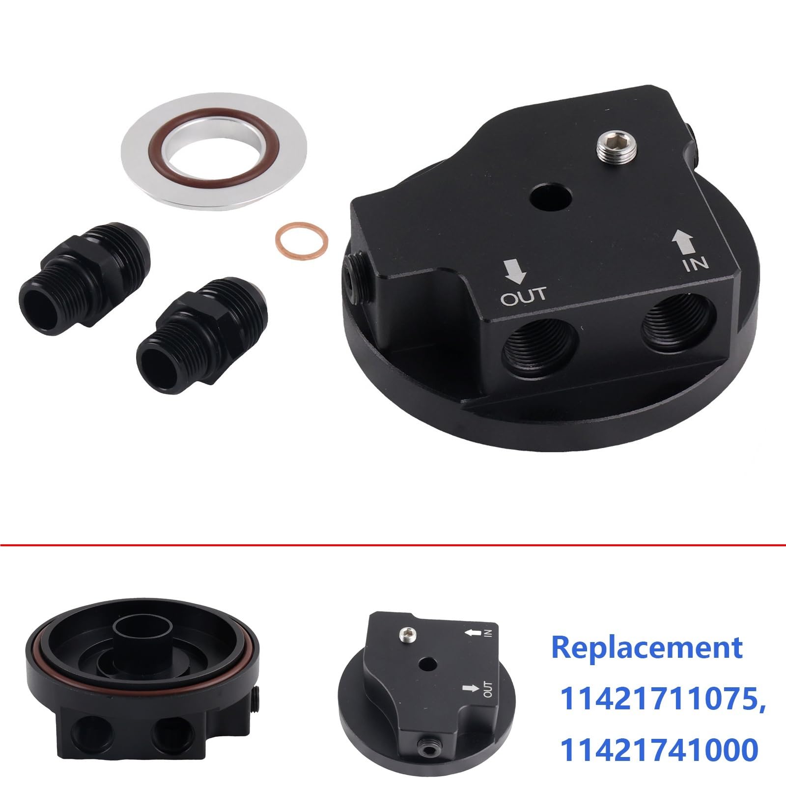 Radiatore olio Radiatore Tappo Filtro Olio Motore Con Raccordi Radiatore Olio Adatto Per BMW M50 S50 S52 S54 E36 E46 Coperchio Adattatore In Alluminio 11421711075