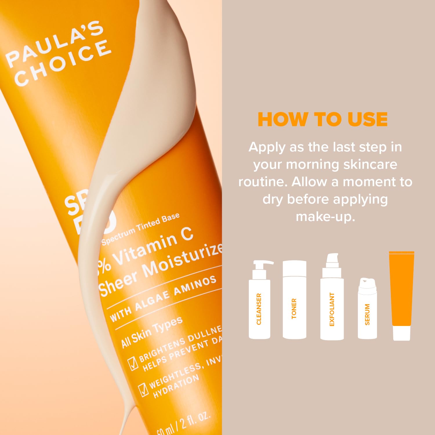 Paula's Choice 5% Vitamin C Moisturiser SPF 50, Face Day Cream Hydrates & Brightens Skin, Multi-Active Sun Protection - Image 4