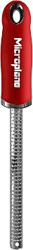 Microplane Specialty Spice Grater Perfect for Nutmeg & Cinnamon, with Safety Cover Red